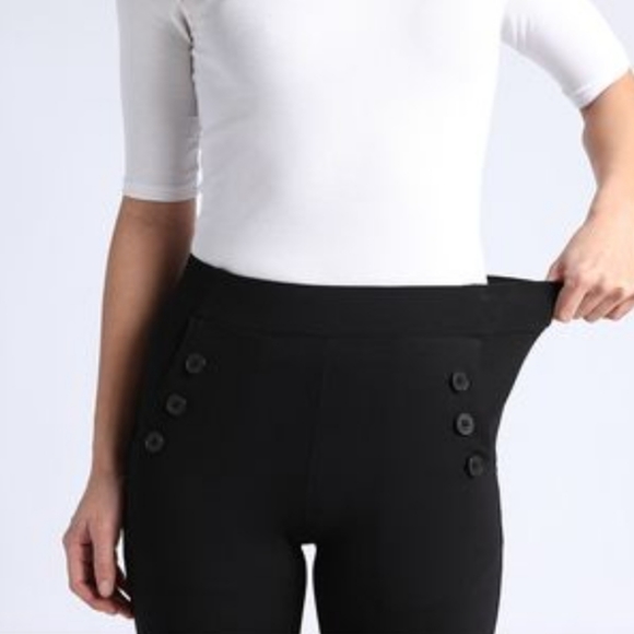 Betabrand 6 Button Straight Leg Dress Pant Yoga Pant Sz. M - Picture 6 of 8